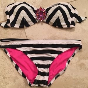Black and White Stripped Bikini